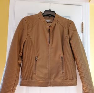 Leather like saddle colored jacket size large